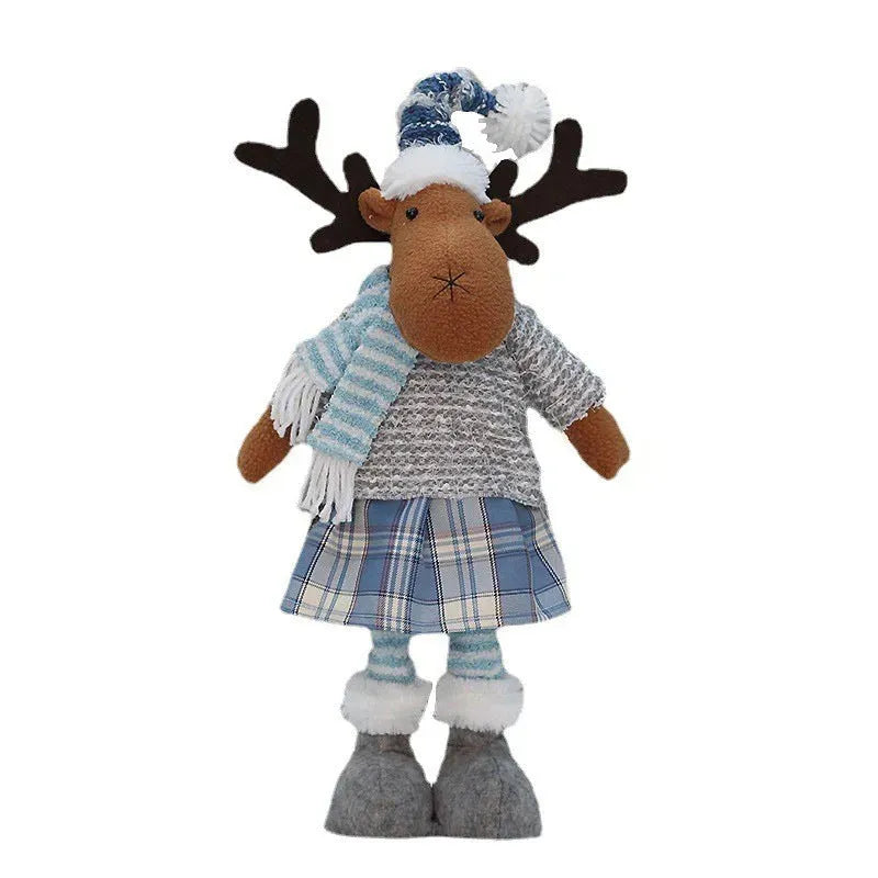 Blue Fabric Retractable Christmas Doll - Bellarte Enchanté Blue Fabric Retractable Christmas Doll