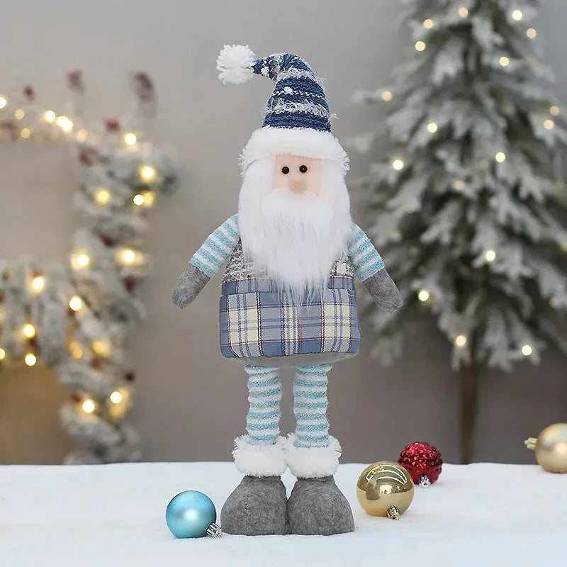 Blue Fabric Retractable Christmas Doll - Bellarte Enchanté Blue Fabric Retractable Christmas Doll