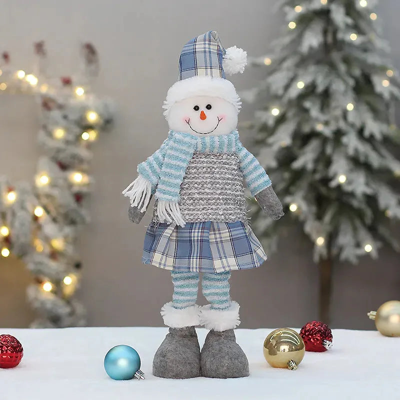 Blue Fabric Retractable Christmas Doll - Bellarte Enchanté Blue Fabric Retractable Christmas Doll