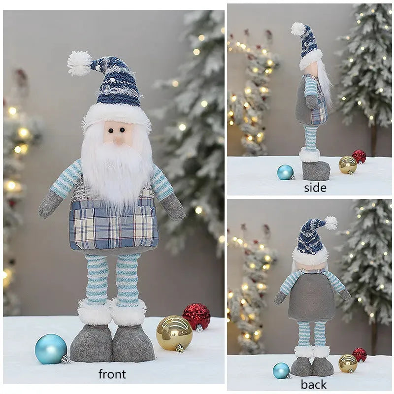 Blue Fabric Retractable Christmas Doll - Bellarte Enchanté Blue Fabric Retractable Christmas Doll