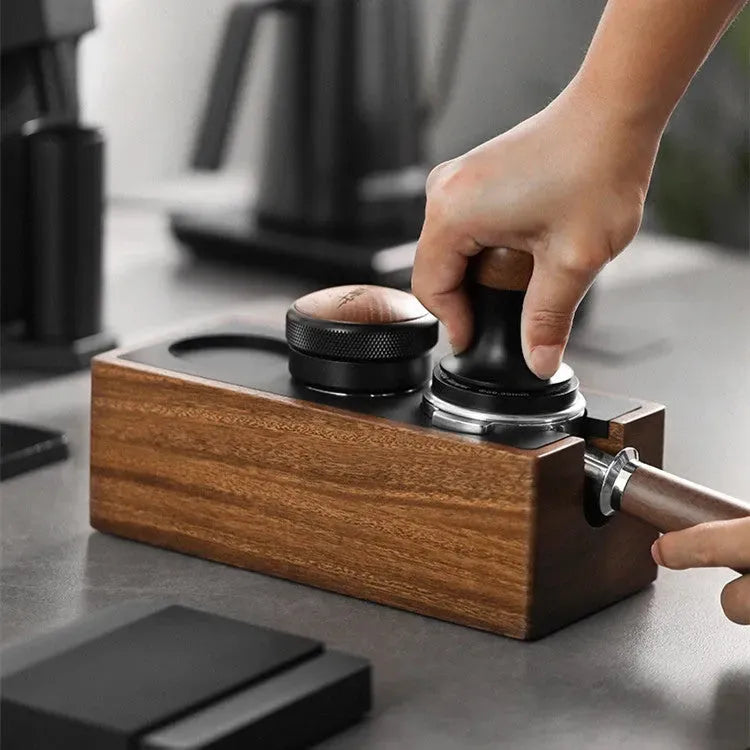 Bomber Coffee Handle Bracket Tamper Walnut Base Pressure Excited Filling Storage Seat - Bellarte Enchanté Bomber Coffee Handle Bracket Tamper Walnut Base Pressure Excited Filling Storage Seat