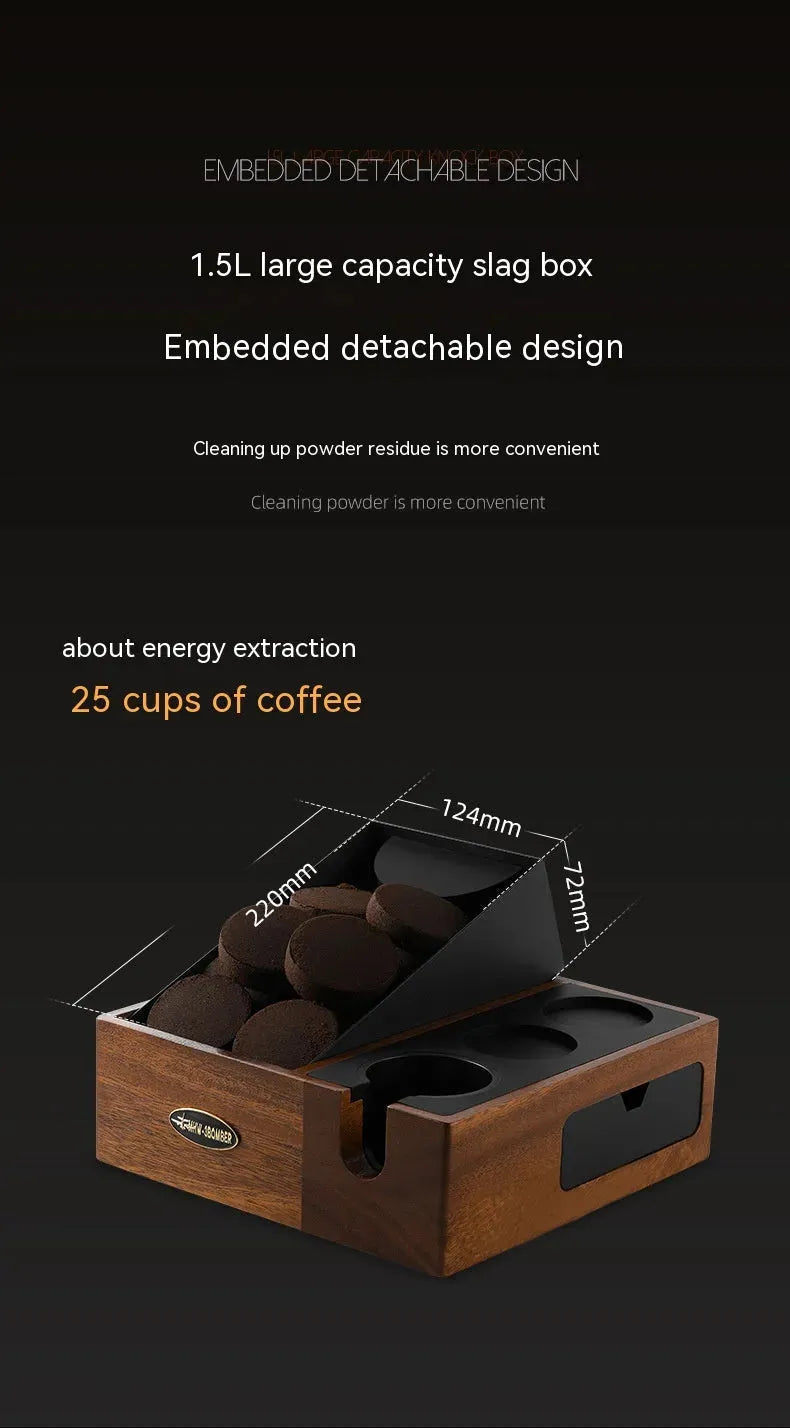 Bomber Coffee Handle Bracket Tamper Walnut Base Pressure Excited Filling Storage Seat - Bellarte Enchanté Bomber Coffee Handle Bracket Tamper Walnut Base Pressure Excited Filling Storage Seat