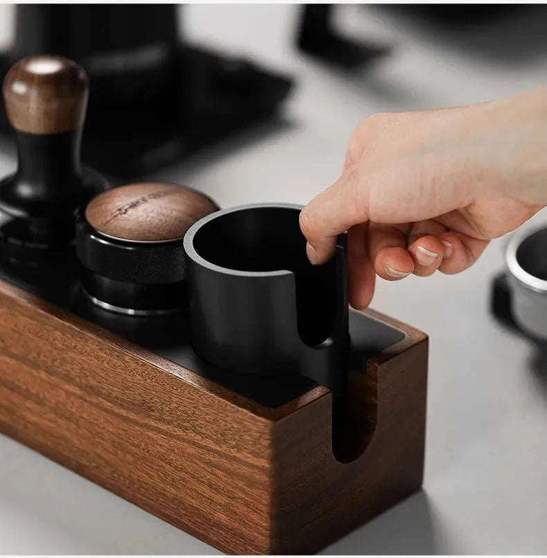 Bomber Coffee Handle Bracket Tamper Walnut Base Pressure Excited Filling Storage Seat - Bellarte Enchanté Bomber Coffee Handle Bracket Tamper Walnut Base Pressure Excited Filling Storage Seat