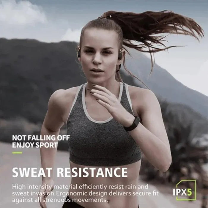Bone Conduction Headphones Waterproof Open Ear Wireless Earbuds Bluetooth Long Playtime Sports Headset With Mic Sweatproof Premium Sound Air Conduction Earphones For Running Sports Swimming - Bellarte Enchanté Bone Conduction Headphones Waterproof Open Ear Wireless Earbuds Bluetooth Long Playtime Sports Headset With Mic Sweatproof Premium Sound Air Conduction Earphones For Running Sports Swimming