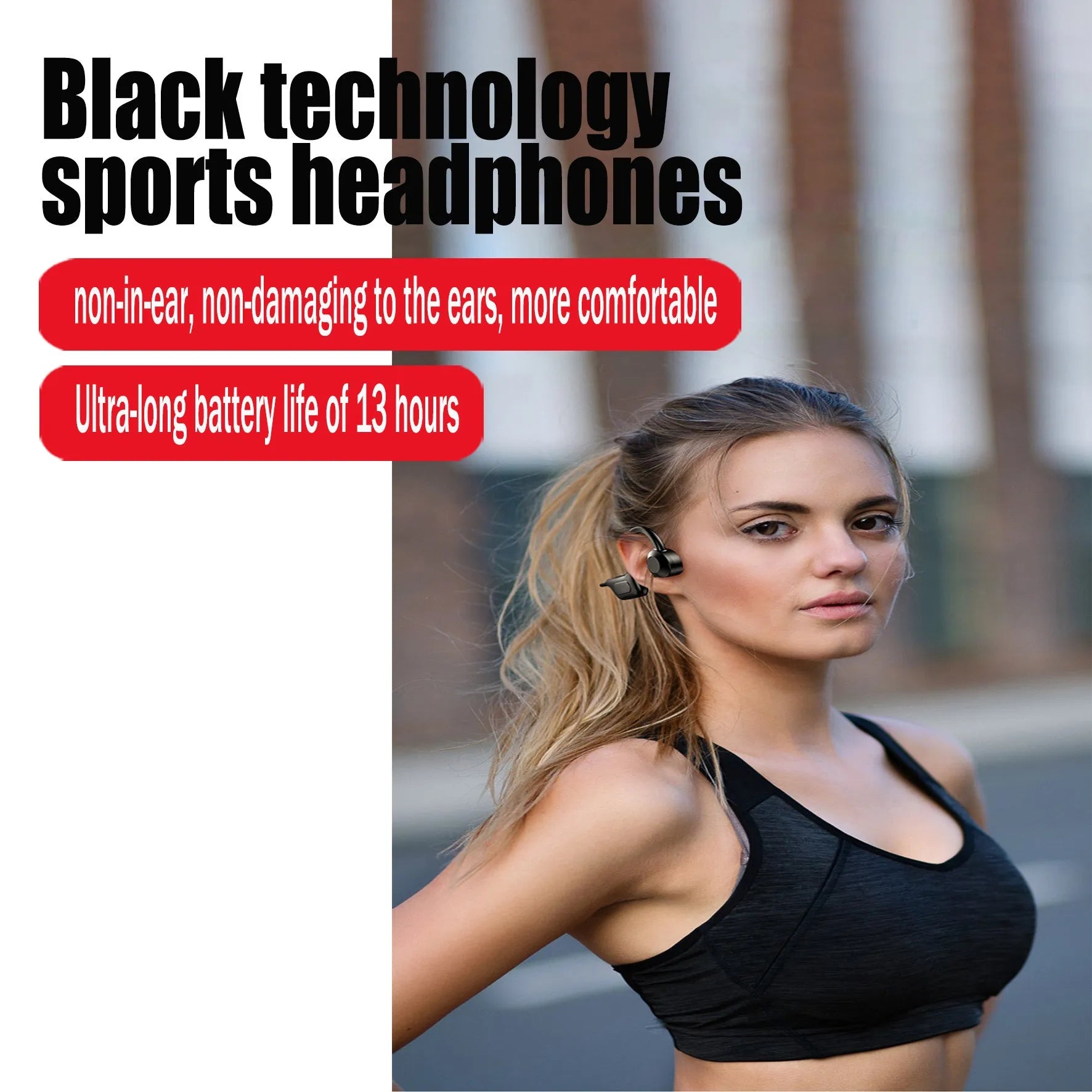 Bone Conduction Headphones Waterproof Open Ear Wireless Earbuds Bluetooth Long Playtime Sports Headset With Mic Sweatproof Premium Sound Air Conduction Earphones For Running Sports Swimming - Bellarte Enchanté Bone Conduction Headphones Waterproof Open Ear Wireless Earbuds Bluetooth Long Playtime Sports Headset With Mic Sweatproof Premium Sound Air Conduction Earphones For Running Sports Swimming