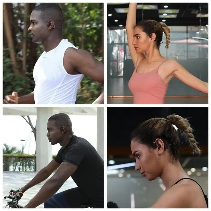 Bone Conduction Headphones Waterproof Open Ear Wireless Earbuds Bluetooth Long Playtime Sports Headset With Mic Sweatproof Premium Sound Air Conduction Earphones For Running Sports Swimming - Bellarte Enchanté Bone Conduction Headphones Waterproof Open Ear Wireless Earbuds Bluetooth Long Playtime Sports Headset With Mic Sweatproof Premium Sound Air Conduction Earphones For Running Sports Swimming