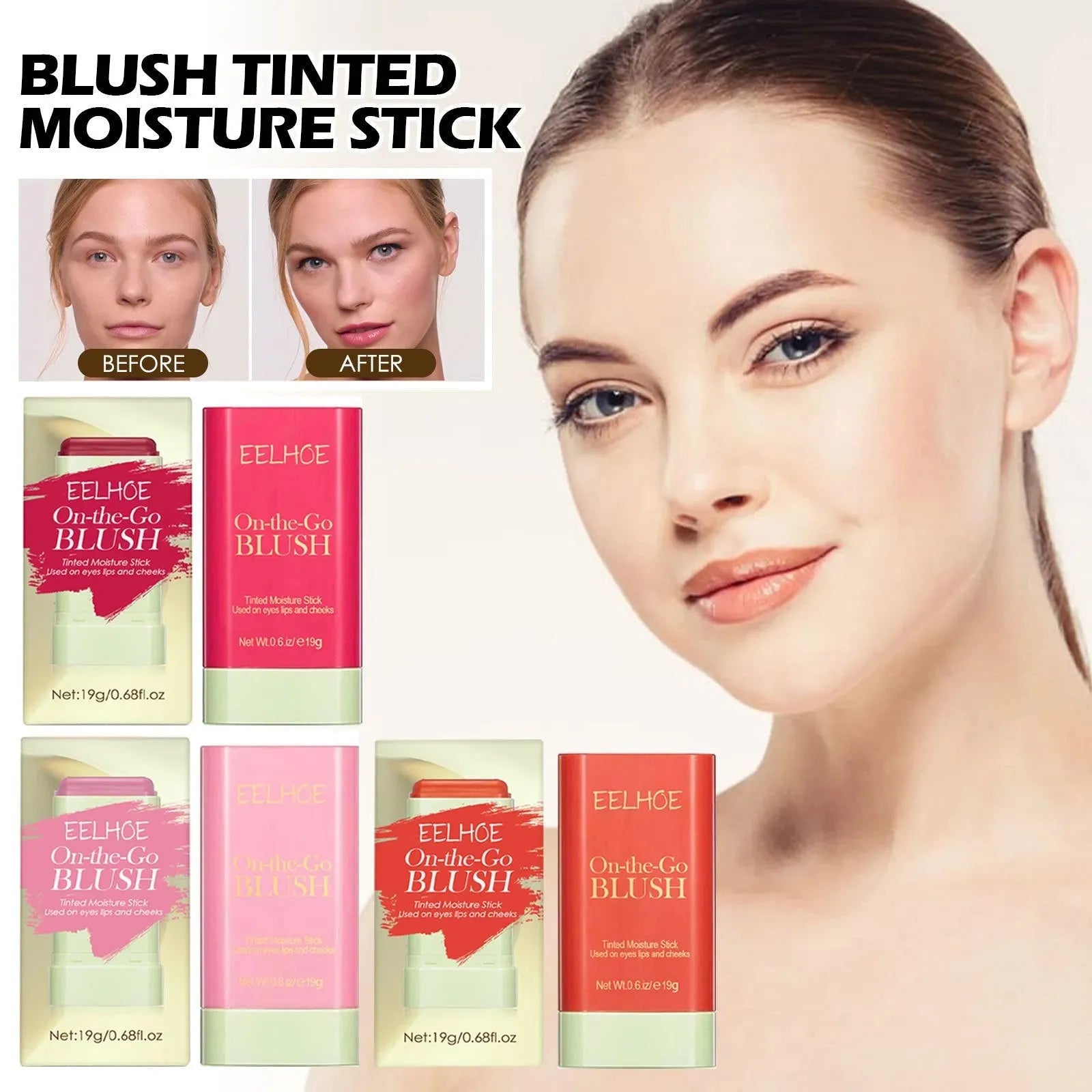Brightening And Repairing Three-dimensional Highlight Delicate Waterproof Multifunctional Blush Stick - Bellarte Enchanté Brightening And Repairing Three-dimensional Highlight Delicate Waterproof Multifunctional Blush Stick