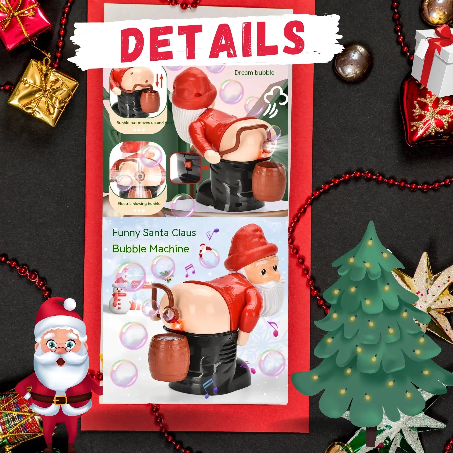 🎅 Bubbling Laughter Guaranteed Electric Bubble Santa🎅 - Bellarte Enchanté 🎅 Bubbling Laughter Guaranteed Electric Bubble Santa🎅
