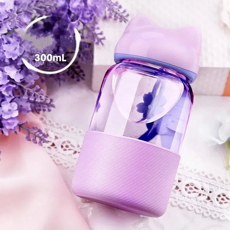 Bunny Borosilicate Glass Water Bottle - Bellarte Enchanté Bunny Borosilicate Glass Water Bottle