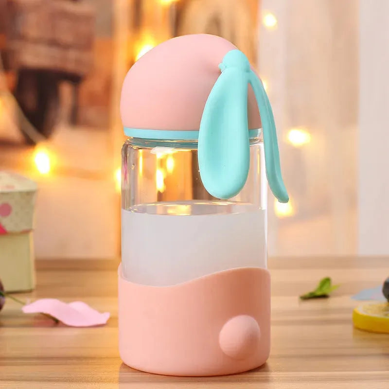 Bunny Borosilicate Glass Water Bottle - Bellarte Enchanté Bunny Borosilicate Glass Water Bottle