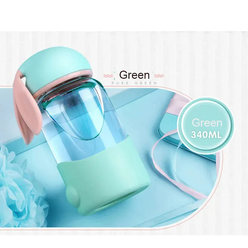 Bunny Borosilicate Glass Water Bottle - Bellarte Enchanté Bunny Borosilicate Glass Water Bottle