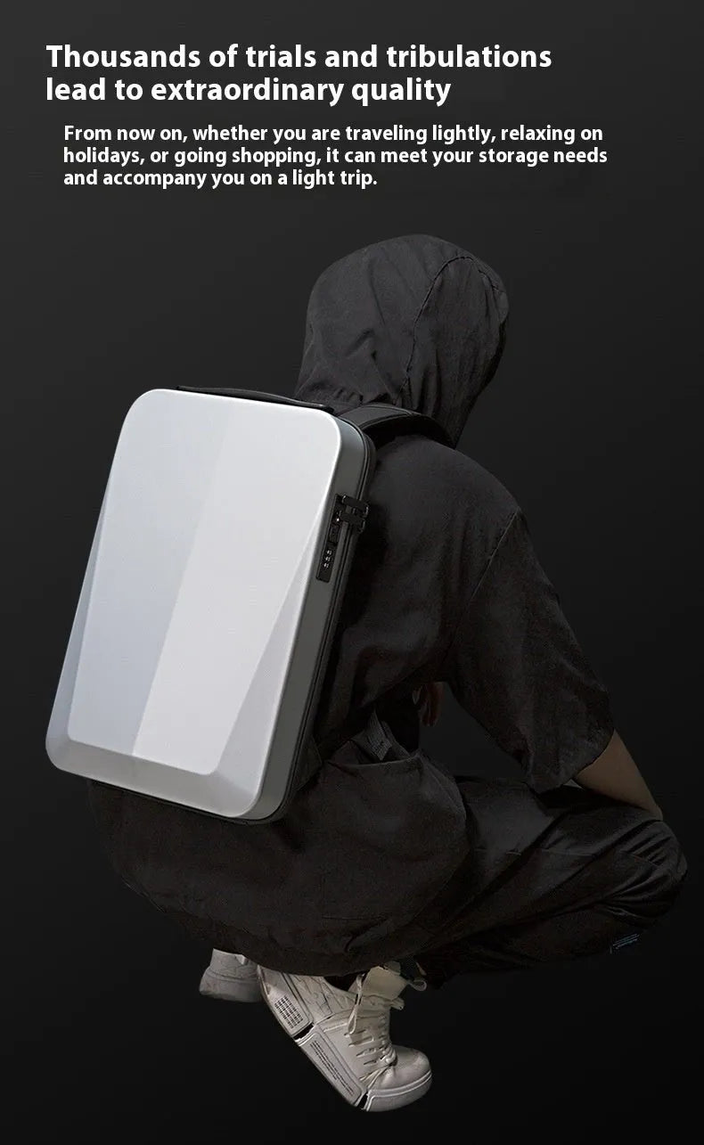 Business Backpack Men's Plastic Hard Case Computer Bag - Bellarte Enchanté Business Backpack Men's Plastic Hard Case Computer Bag