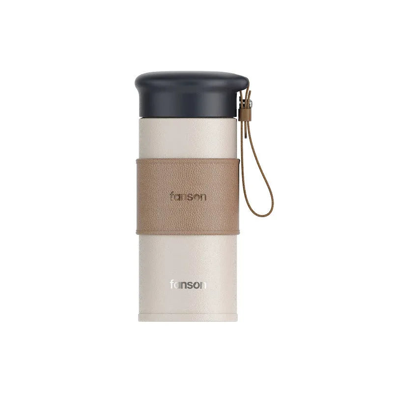 Business Leather Case Insulation 330mL Leather Grain Stainless Steel Cup - Bellarte Enchanté Business Leather Case Insulation 330mL Leather Grain Stainless Steel Cup
