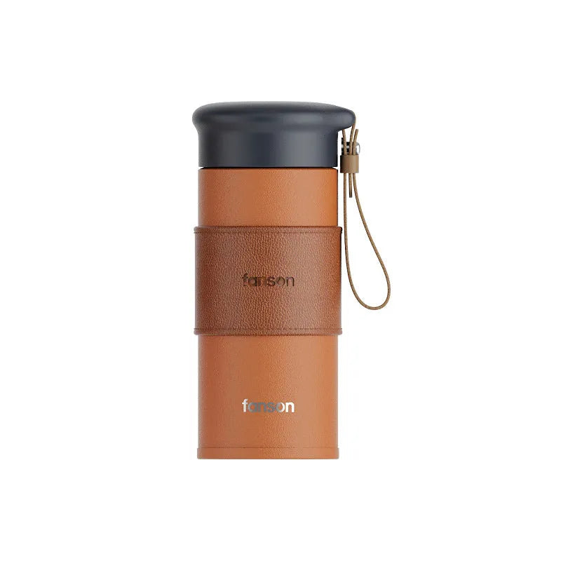 Business Leather Case Insulation 330mL Leather Grain Stainless Steel Cup - Bellarte Enchanté Business Leather Case Insulation 330mL Leather Grain Stainless Steel Cup