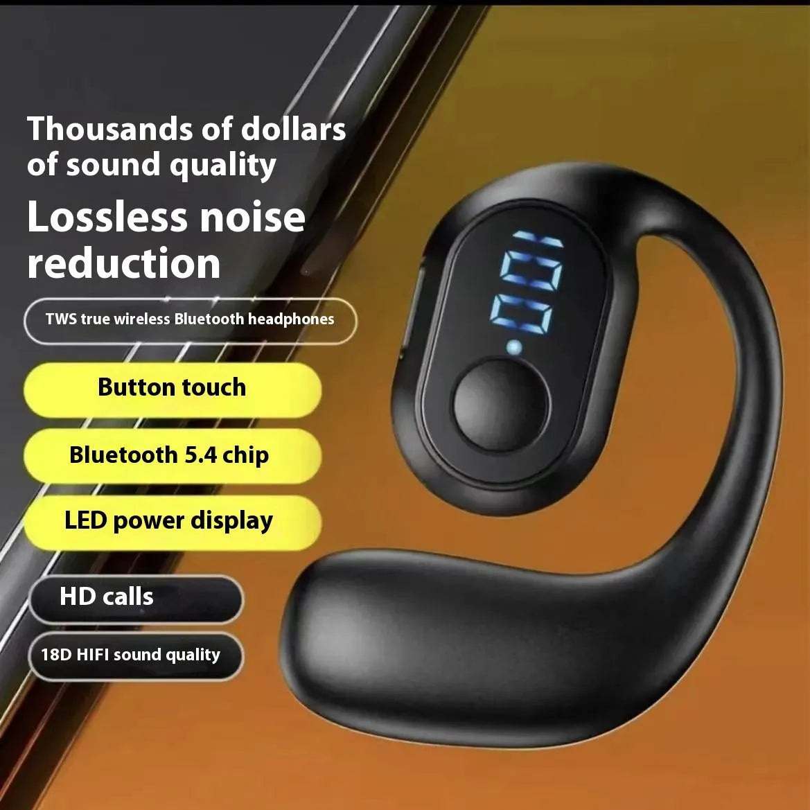 Business Wireless Headset Ear-mounted Non In-ear Smart Digital Display - Bellarte Enchanté Business Wireless Headset Ear-mounted Non In-ear Smart Digital Display