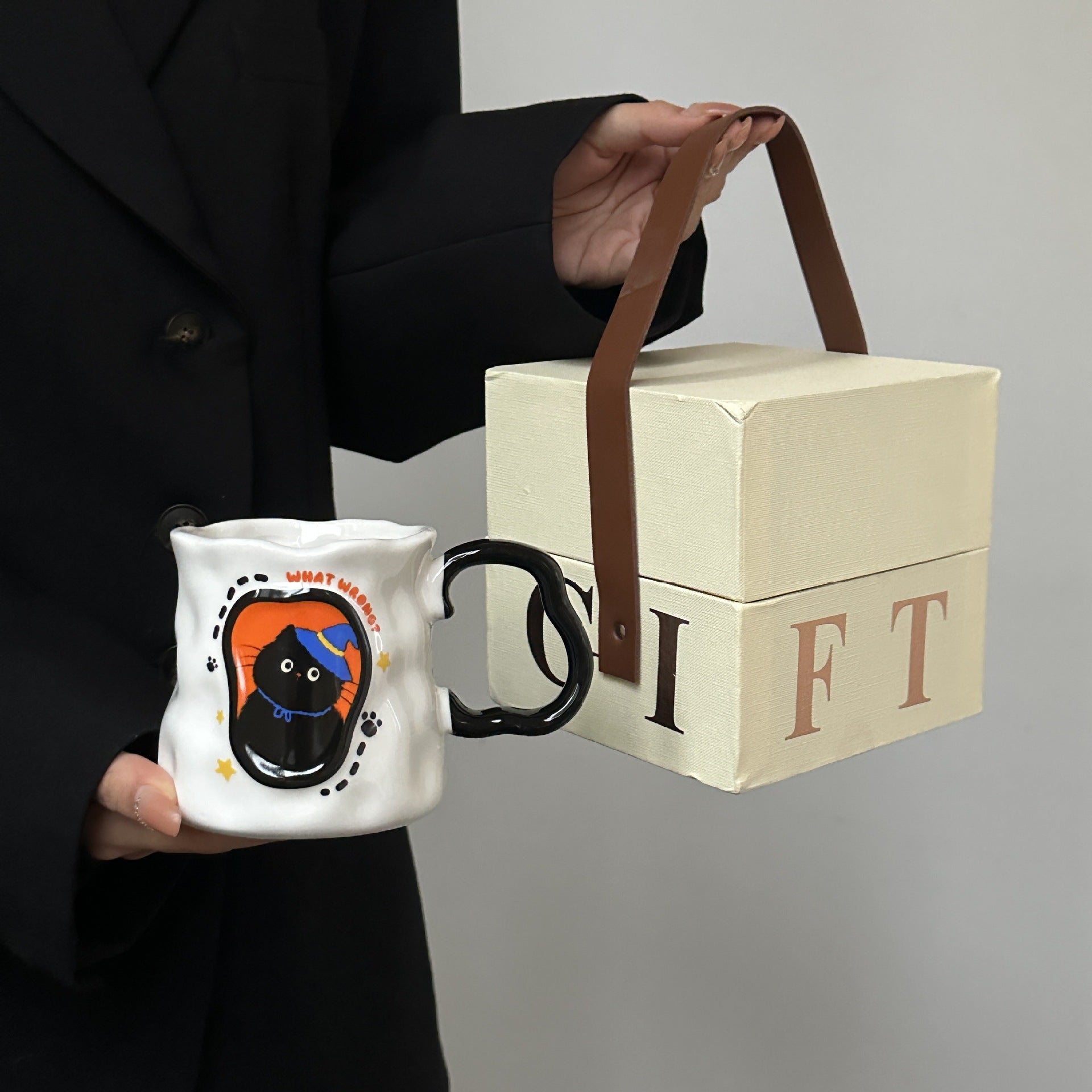 Cup Ceramic Hand High Sense Water Cup Box
