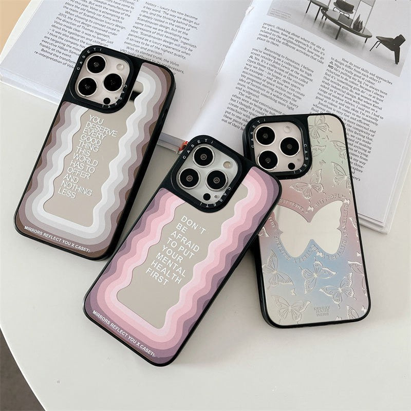 Ins Style Inspirational Letter Mirror Phone Case