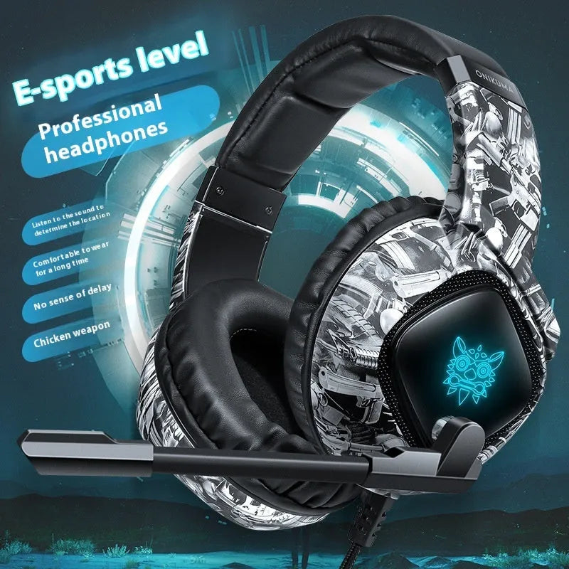 Camouflage Color Head-mounted RGB Computer Wired Bass Gaming Headset For E-sports - Bellarte Enchanté Camouflage Color Head-mounted RGB Computer Wired Bass Gaming Headset For E-sports