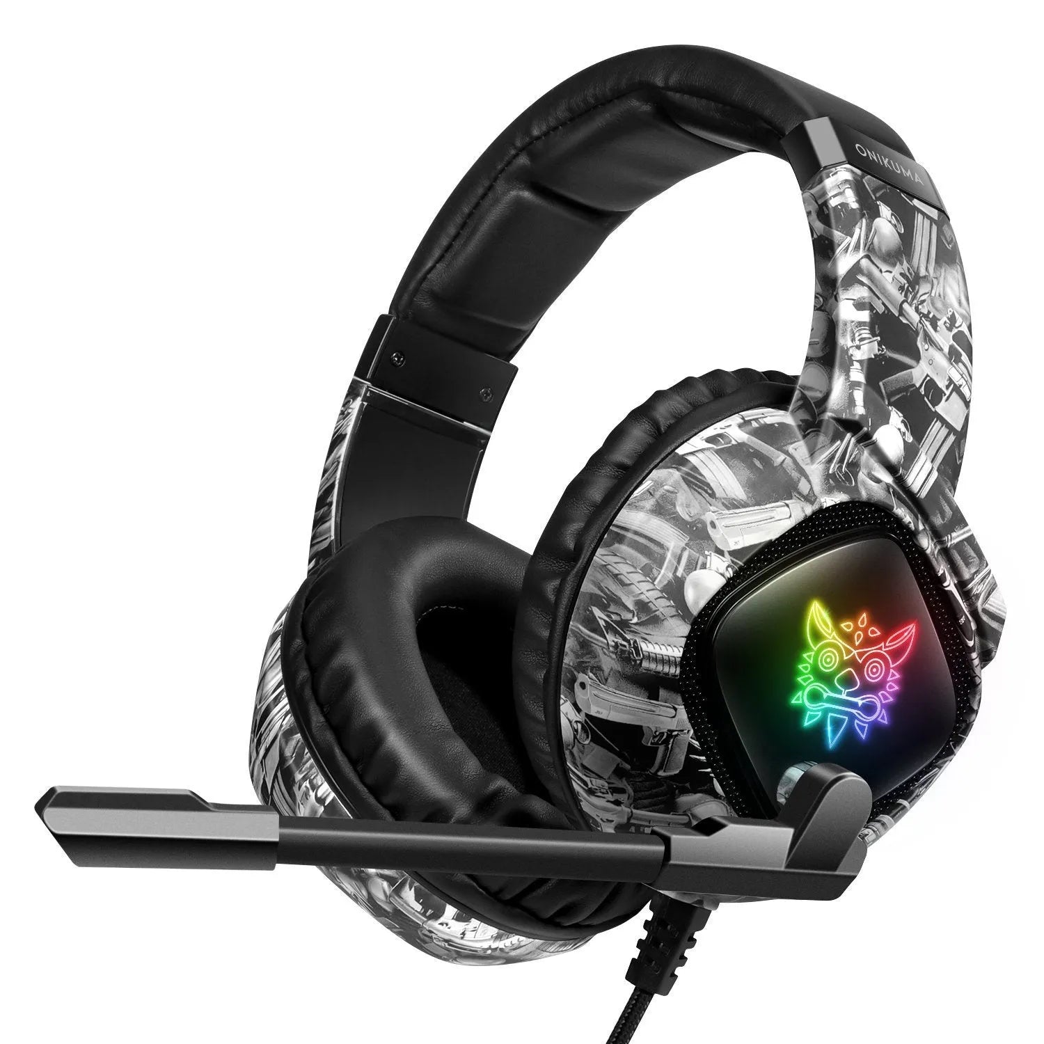 Camouflage Color Head-mounted RGB Computer Wired Bass Gaming Headset For E-sports - Bellarte Enchanté Camouflage Color Head-mounted RGB Computer Wired Bass Gaming Headset For E-sports