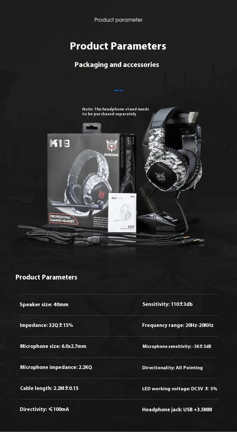 Camouflage Color Head-mounted RGB Computer Wired Bass Gaming Headset For E-sports - Bellarte Enchanté Camouflage Color Head-mounted RGB Computer Wired Bass Gaming Headset For E-sports