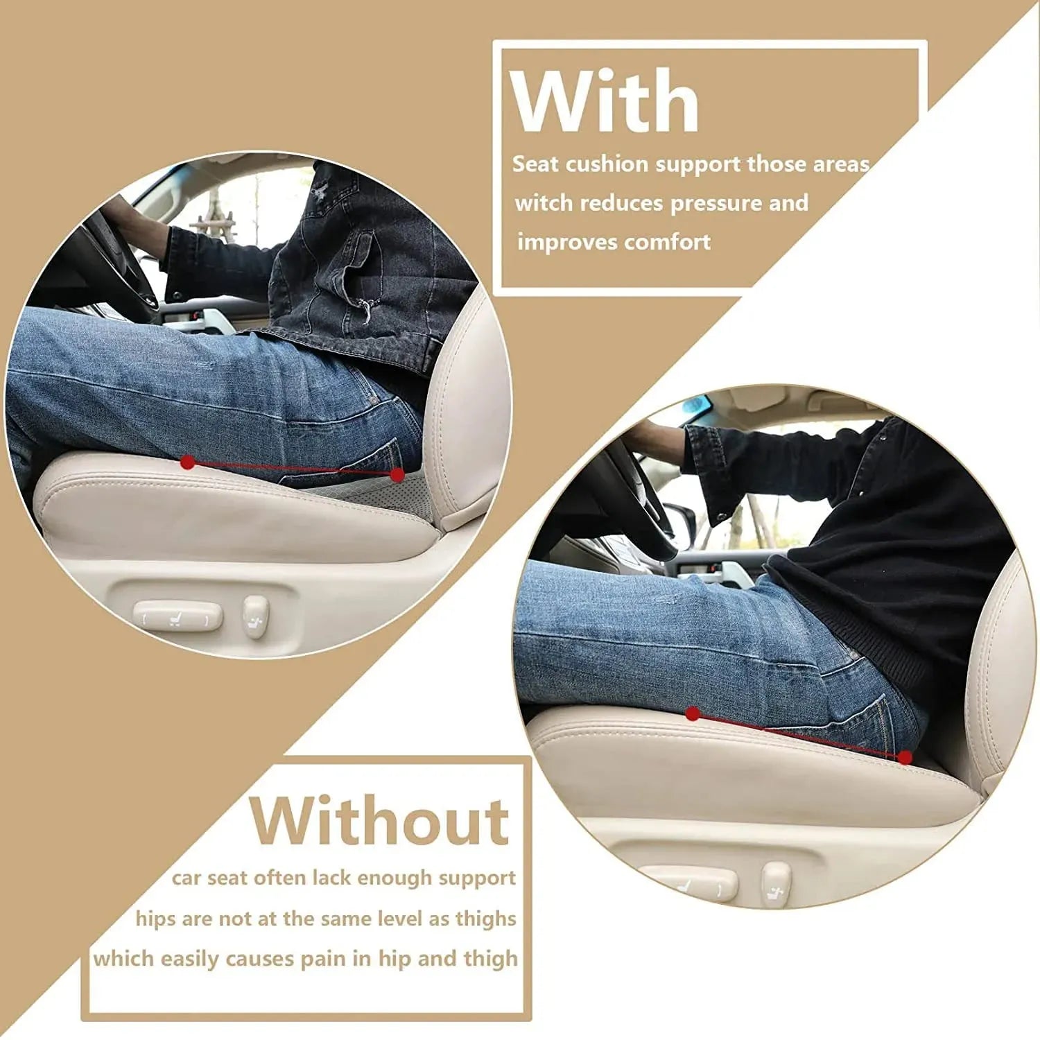 Car Seat Cushion Is Thickened And The Main Driver Increased - Bellarte Enchanté Car Seat Cushion Is Thickened And The Main Driver Increased