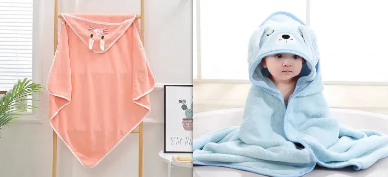 Cartoon Bath Towel Cloak Embroidered Quilt Coral Velvet - Bellarte Enchanté Cartoon Bath Towel Cloak Embroidered Quilt Coral Velvet