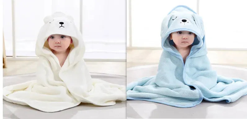 Cartoon Bath Towel Cloak Embroidered Quilt Coral Velvet - Bellarte Enchanté Cartoon Bath Towel Cloak Embroidered Quilt Coral Velvet