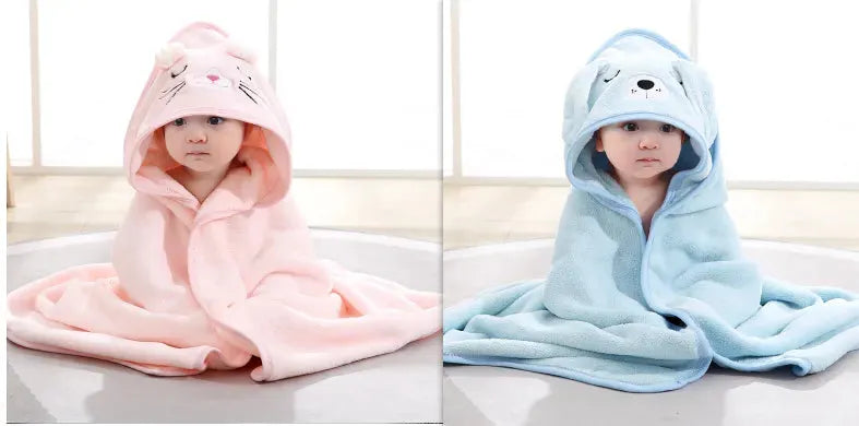 Cartoon Bath Towel Cloak Embroidered Quilt Coral Velvet - Bellarte Enchanté Cartoon Bath Towel Cloak Embroidered Quilt Coral Velvet