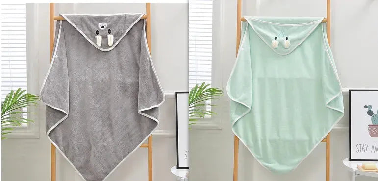 Cartoon Bath Towel Cloak Embroidered Quilt Coral Velvet - Bellarte Enchanté Cartoon Bath Towel Cloak Embroidered Quilt Coral Velvet