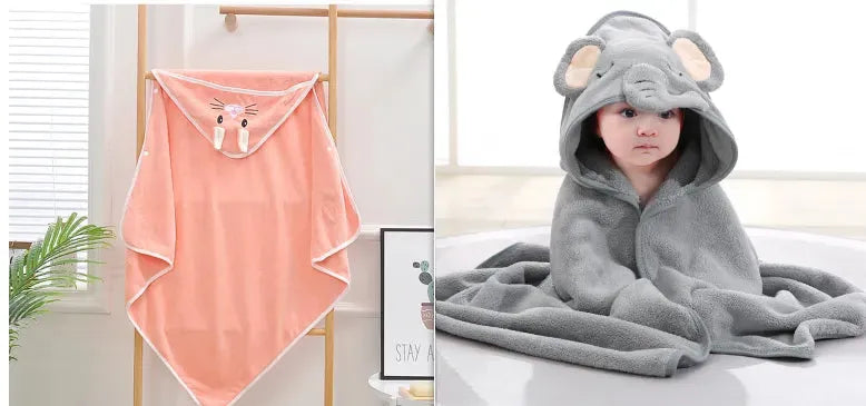 Cartoon Bath Towel Cloak Embroidered Quilt Coral Velvet - Bellarte Enchanté Cartoon Bath Towel Cloak Embroidered Quilt Coral Velvet