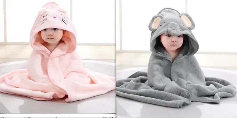 Cartoon Bath Towel Cloak Embroidered Quilt Coral Velvet - Bellarte Enchanté Cartoon Bath Towel Cloak Embroidered Quilt Coral Velvet