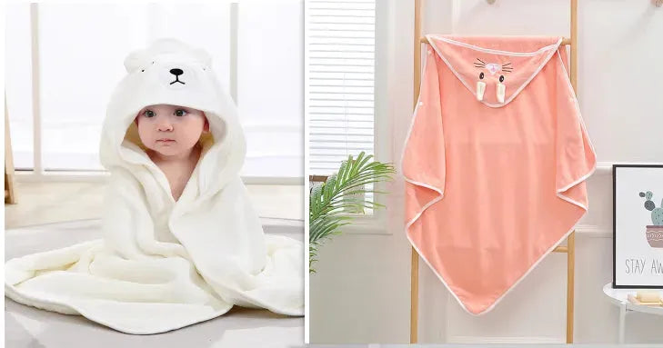 Cartoon Bath Towel Cloak Embroidered Quilt Coral Velvet - Bellarte Enchanté Cartoon Bath Towel Cloak Embroidered Quilt Coral Velvet