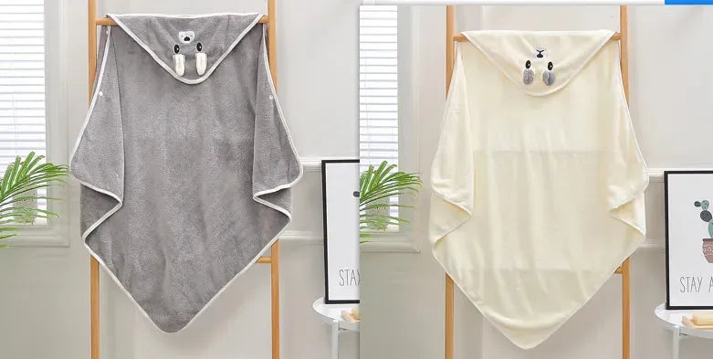 Cartoon Bath Towel Cloak Embroidered Quilt Coral Velvet - Bellarte Enchanté Cartoon Bath Towel Cloak Embroidered Quilt Coral Velvet