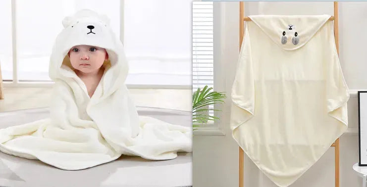 Cartoon Bath Towel Cloak Embroidered Quilt Coral Velvet - Bellarte Enchanté Cartoon Bath Towel Cloak Embroidered Quilt Coral Velvet