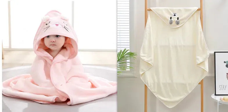 Cartoon Bath Towel Cloak Embroidered Quilt Coral Velvet - Bellarte Enchanté Cartoon Bath Towel Cloak Embroidered Quilt Coral Velvet