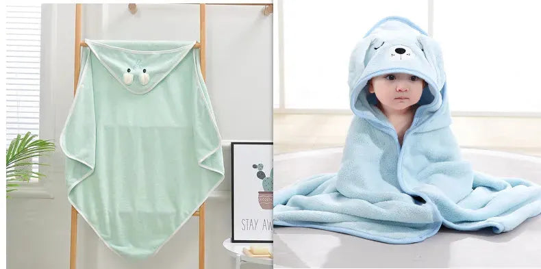 Cartoon Bath Towel Cloak Embroidered Quilt Coral Velvet - Bellarte Enchanté Cartoon Bath Towel Cloak Embroidered Quilt Coral Velvet