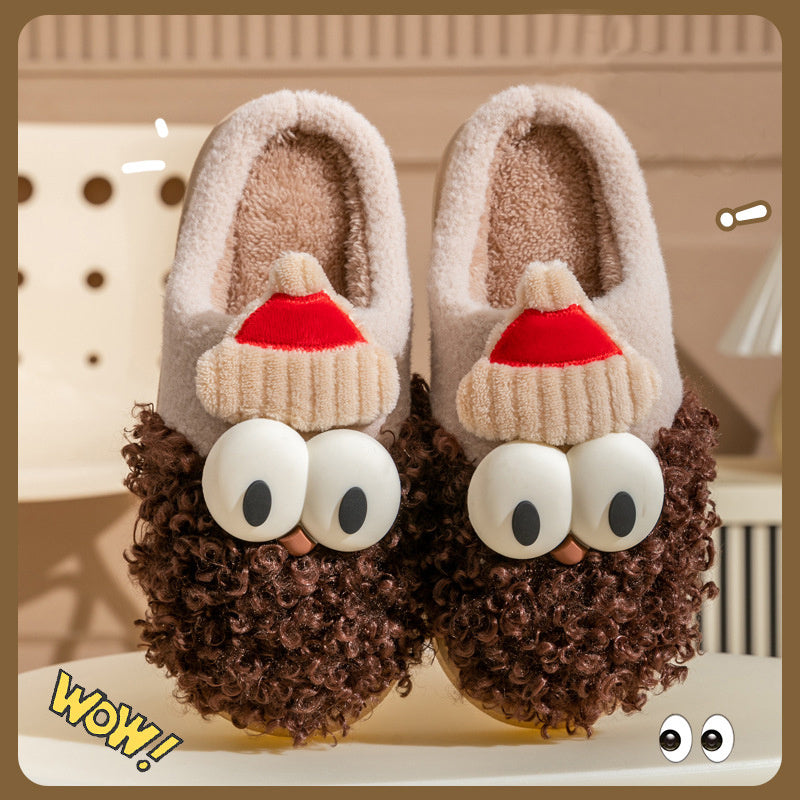 Cartoon Bearded Santa Claus Slippers Home Warm Non-slip Plush Cotton Shoes Christmas Couple Floor Bedroom Slipper Women Men - Bellarte Enchanté Cartoon Bearded Santa Claus Slippers Home Warm Non-slip Plush Cotton Shoes Christmas Couple Floor Bedroom Slipper Women Men