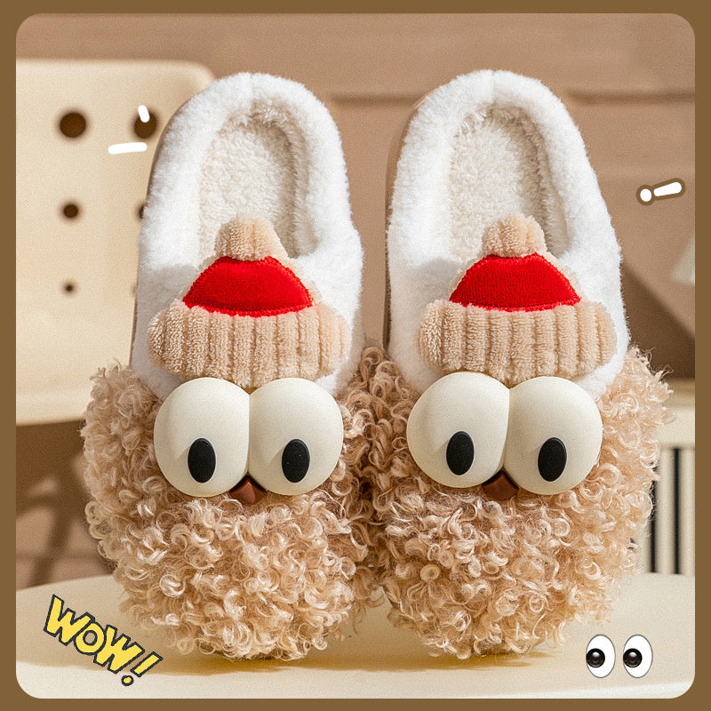 Cartoon Bearded Santa Claus Slippers Home Warm Non-slip Plush Cotton Shoes Christmas Couple Floor Bedroom Slipper Women Men - Bellarte Enchanté Cartoon Bearded Santa Claus Slippers Home Warm Non-slip Plush Cotton Shoes Christmas Couple Floor Bedroom Slipper Women Men