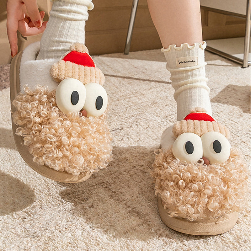 Cartoon Bearded Santa Claus Slippers Home Warm Non-slip Plush Cotton Shoes Christmas Couple Floor Bedroom Slipper Women Men - Bellarte Enchanté Cartoon Bearded Santa Claus Slippers Home Warm Non-slip Plush Cotton Shoes Christmas Couple Floor Bedroom Slipper Women Men