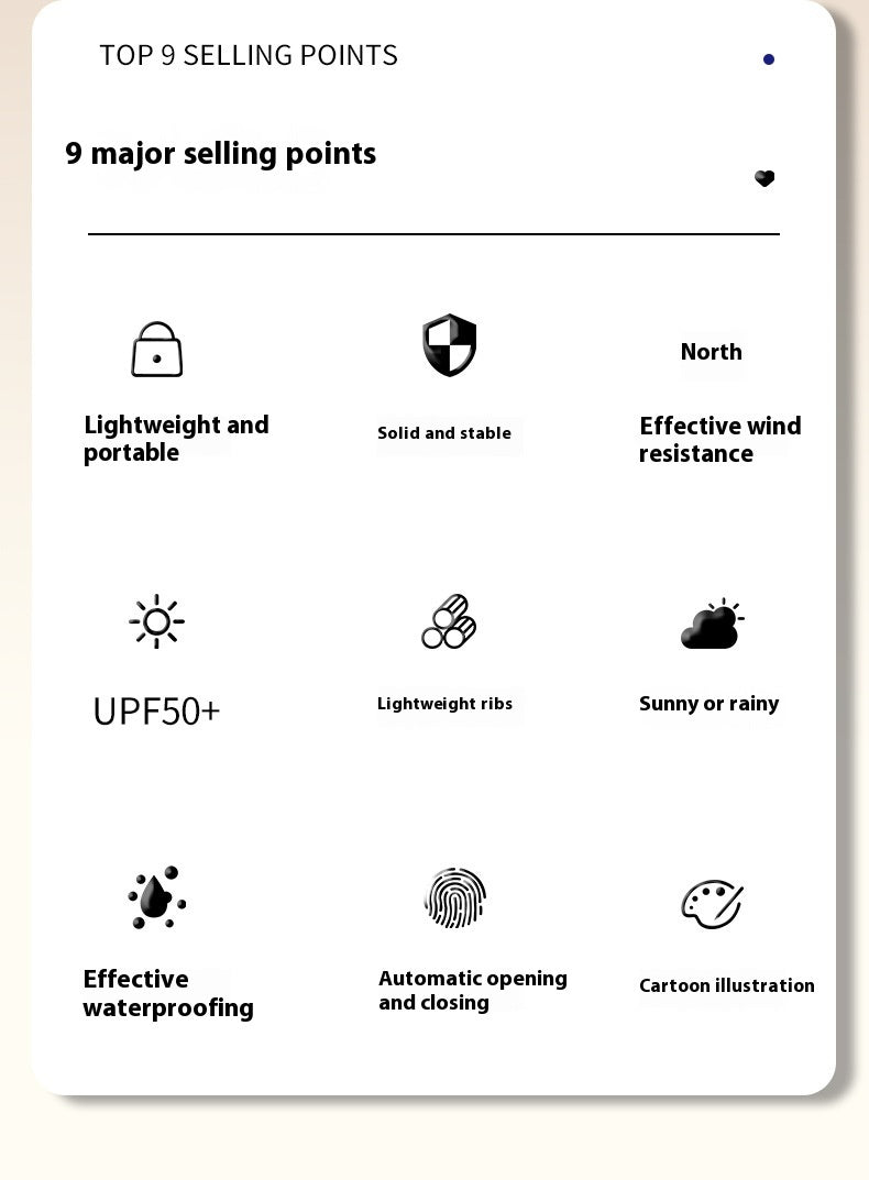 Cartoon Black And White Cat Dual-use Folding Sun Umbrella Sunshade UV Protection - Bellarte Enchanté Cartoon Black And White Cat Dual-use Folding Sun Umbrella Sunshade UV Protection