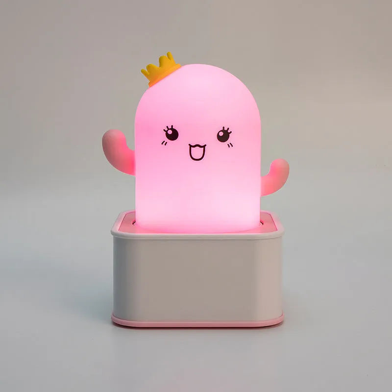 Cartoon cactus silicone night light - Bellarte Enchanté Cartoon cactus silicone night light