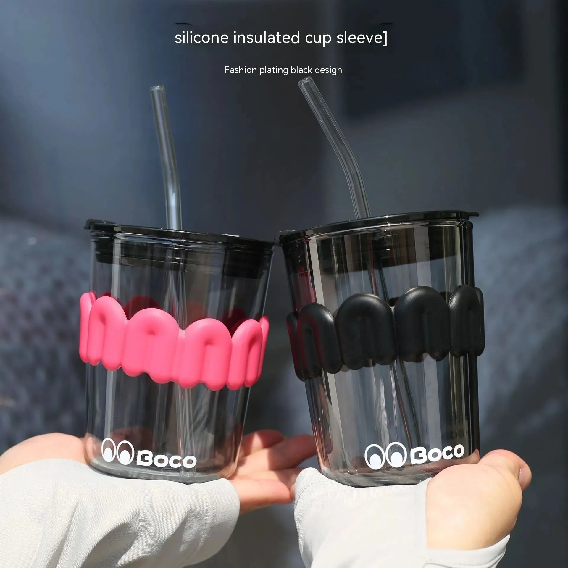 Cartoon N-shaped Set Electroplated High Borosilicate Glass Cup With Straw - Bellarte Enchanté Cartoon N-shaped Set Electroplated High Borosilicate Glass Cup With Straw