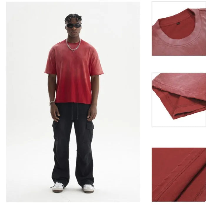 Casual Street Washed Gradient T-Shirt - Bellarte Enchanté Casual Street Washed Gradient T-Shirt