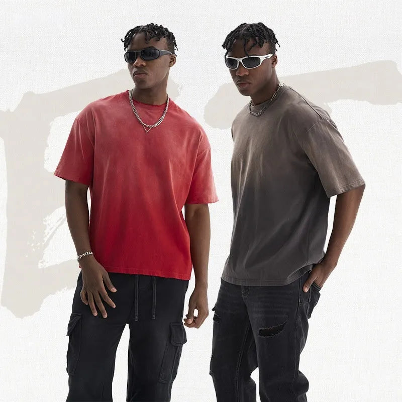 Casual Street Washed Gradient T-Shirt - Bellarte Enchanté Casual Street Washed Gradient T-Shirt