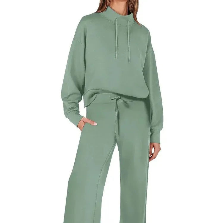 Casual Women's Long Sleeve Zipper Solid Color Commute Trousers Suit - Bellarte Enchanté Casual Women's Long Sleeve Zipper Solid Color Commute Trousers Suit