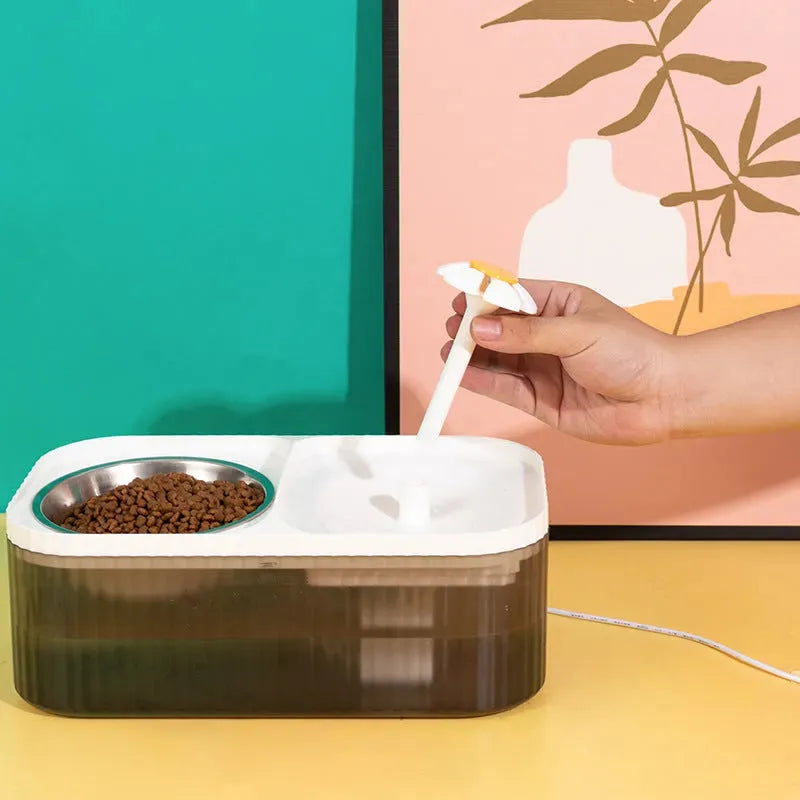 Cat Automatic Feeder Large Capacity Small Flower Water Fountain - Bellarte Enchanté Cat Automatic Feeder Large Capacity Small Flower Water Fountain