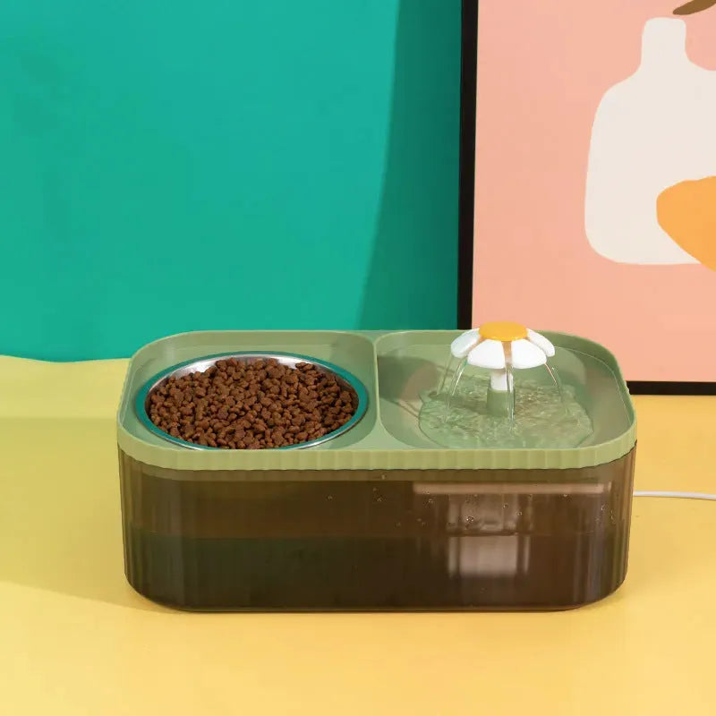 Cat Automatic Feeder Large Capacity Small Flower Water Fountain - Bellarte Enchanté Cat Automatic Feeder Large Capacity Small Flower Water Fountain