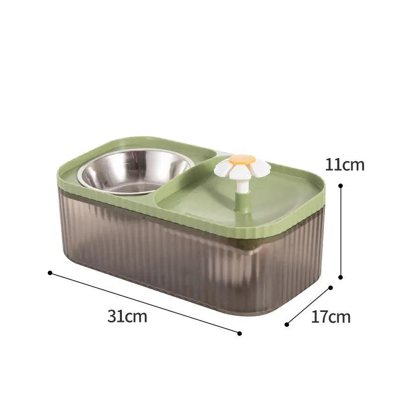 Cat Automatic Feeder Large Capacity Small Flower Water Fountain - Bellarte Enchanté Cat Automatic Feeder Large Capacity Small Flower Water Fountain