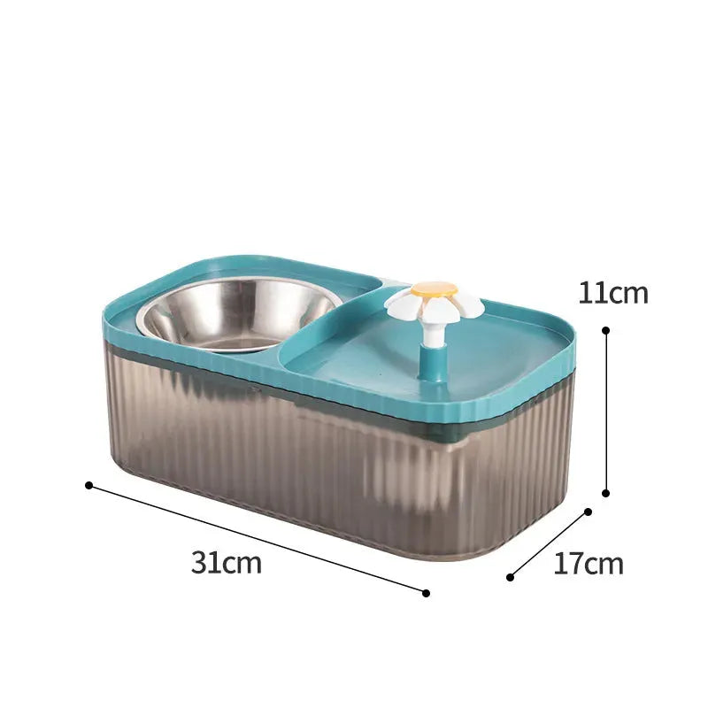 Cat Automatic Feeder Large Capacity Small Flower Water Fountain - Bellarte Enchanté Cat Automatic Feeder Large Capacity Small Flower Water Fountain