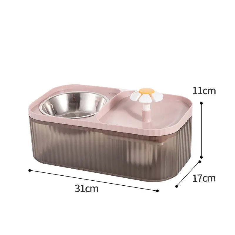 Cat Automatic Feeder Large Capacity Small Flower Water Fountain - Bellarte Enchanté Cat Automatic Feeder Large Capacity Small Flower Water Fountain
